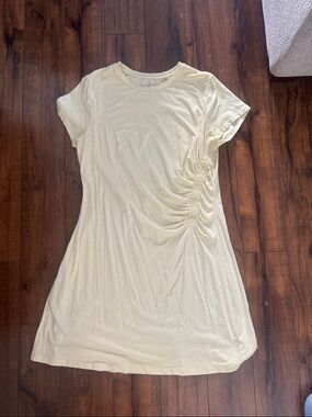 Light yellow T-shirt dress